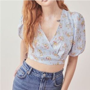 Reformation Biscotti linen top in size Large